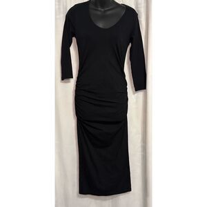 Beautiful UNIQUE Michael Stars Anthropologie  Black Maxi Dress Longsleeves Bodyc